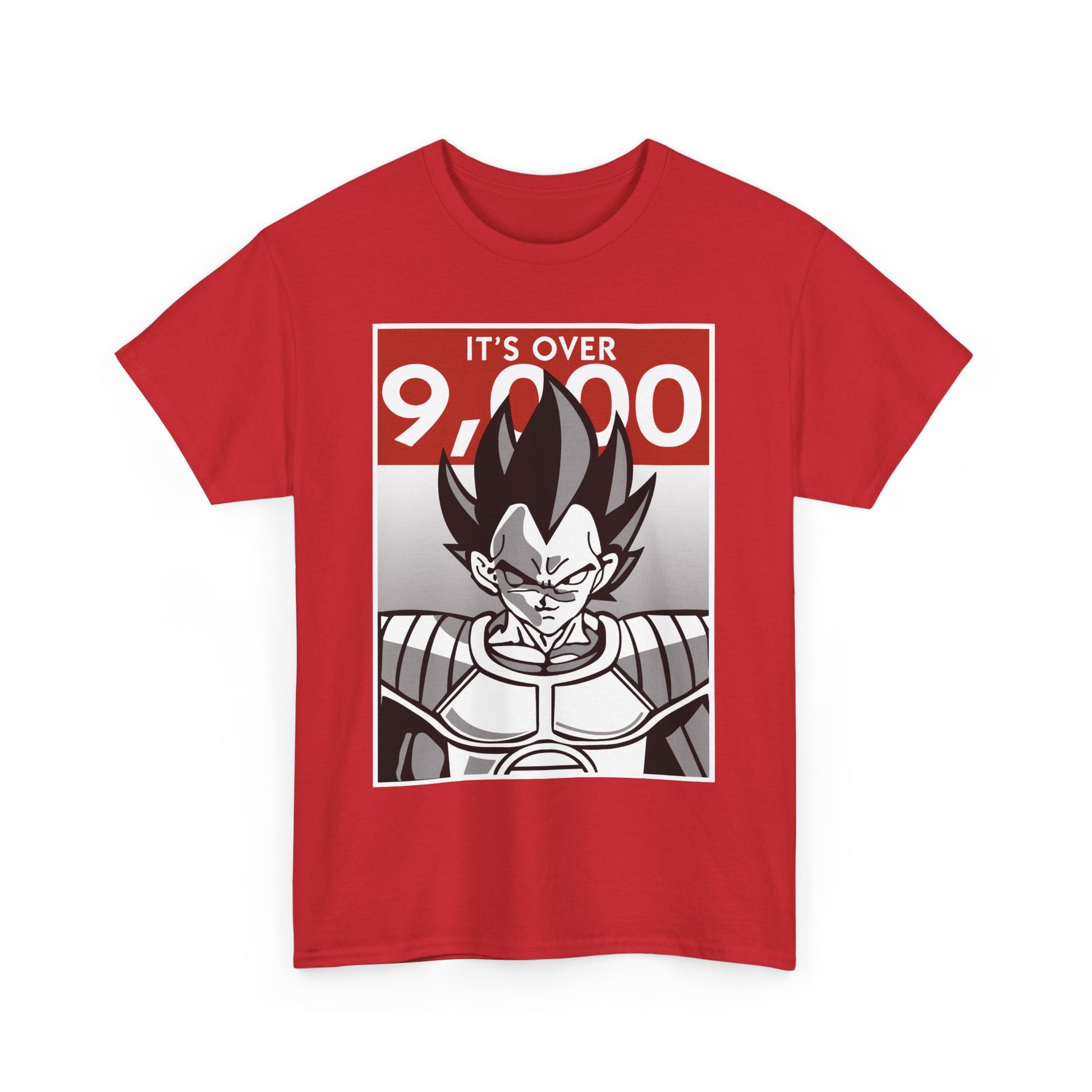 Dragon Ball Z Over 9000 Unisex Heavy Cotton Tee, Anime T-Shirt, Geek Gift, Casual Wear, Birthday Present, Nostalgia Apparel