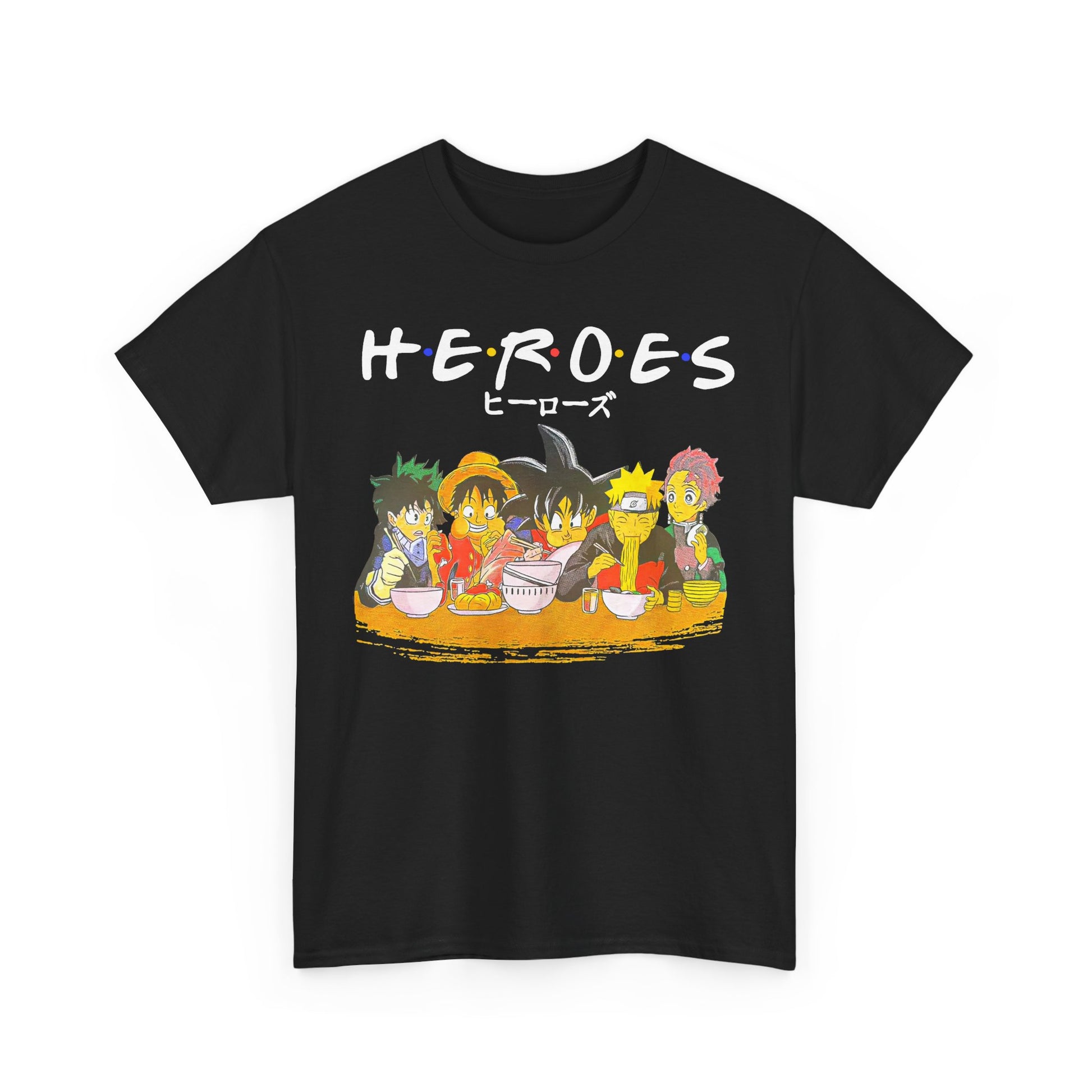 Playful Cartoon Characters Unisex Heavy Cotton Tee, Fun Graphic Tee, Casual Wear, Gift for Kids, Party Shirt, Cartoon Themed Apparel