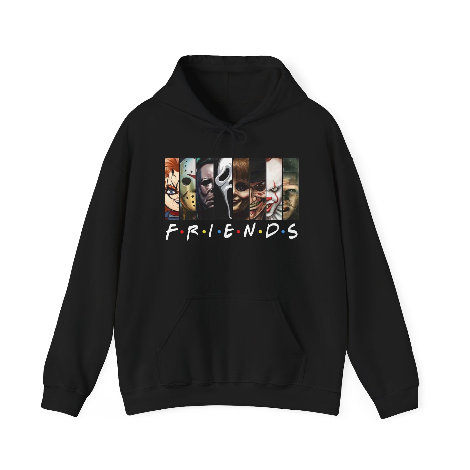Halloween Friends Hoodie Featuring Iconic Friends Motif, Perfect for Casual Outings, Fall/Winter Wear, Gift for TV Show Lovers, Cozy Comfort