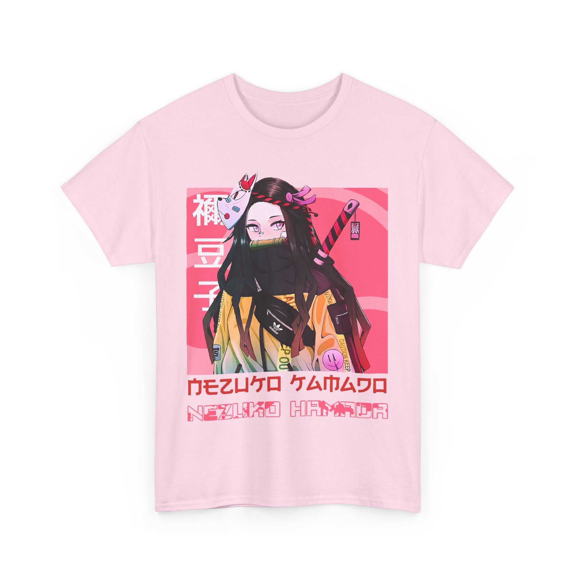 Nezuko Anime Art Unisex Heavy Cotton Tee, Manga-inspired T-shirt, Gift for Anime Lovers, Cosplay Apparel, Streetwear Top, Casual Wear