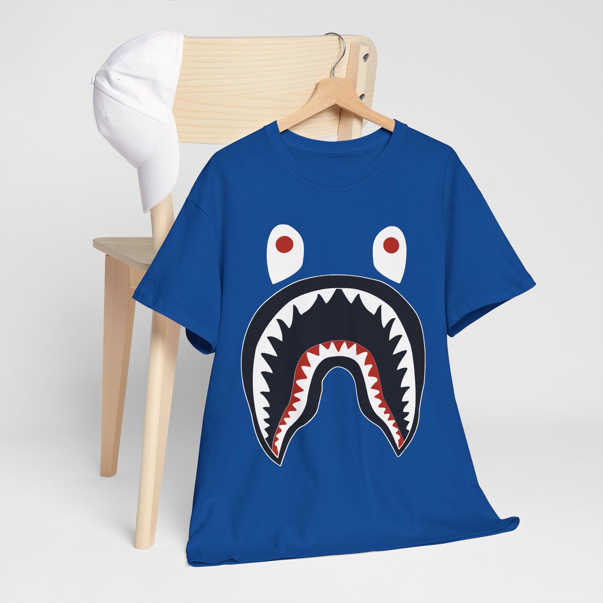 Stylish Graphic Tee - Shark Design Unisex Heavy Cotton Tee, Casual Fashion Shirt, Gift for Friends, Streetwear, Summer Outfit