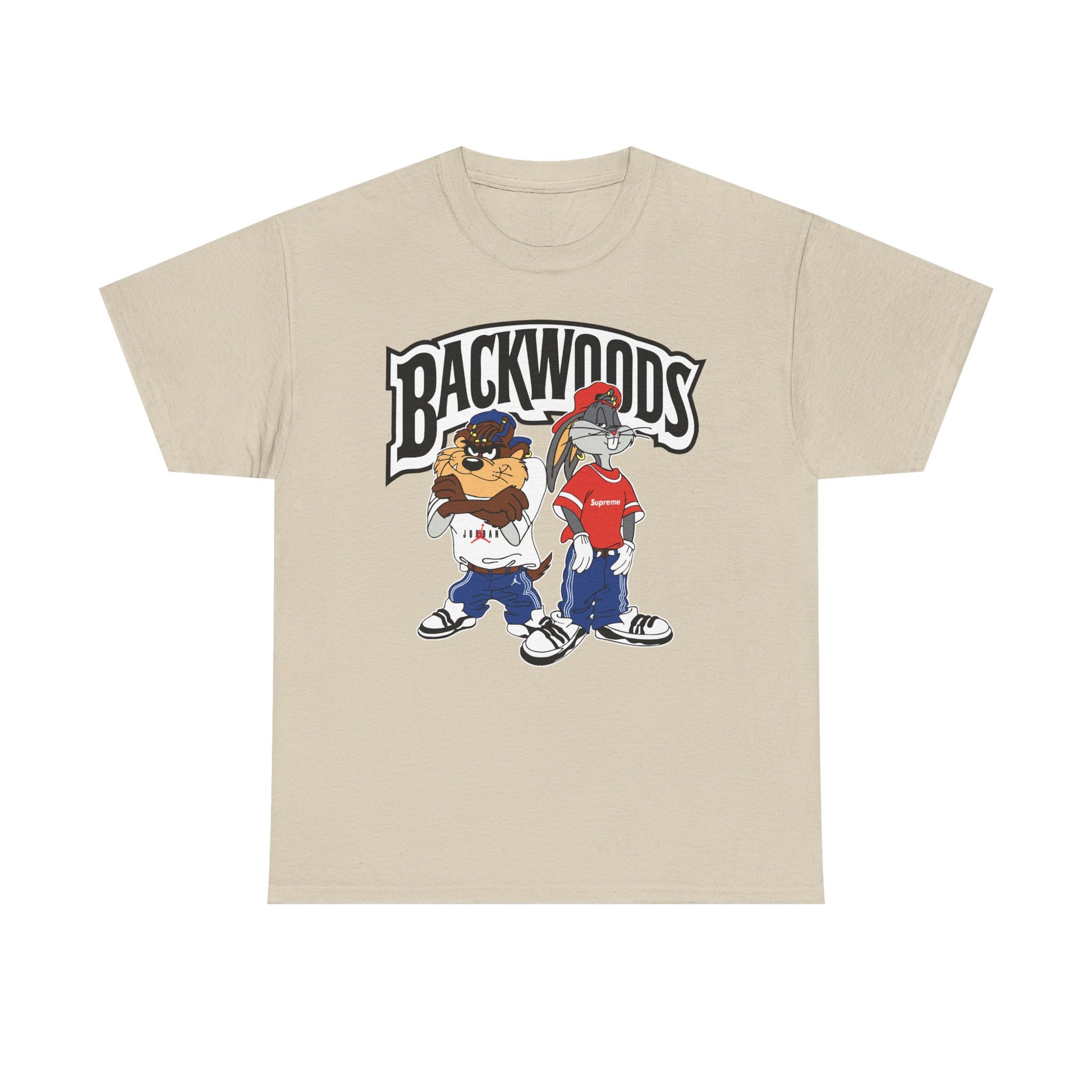 Cool Cartoon Graphic Tee, Unisex Heavy Cotton Tee, Streetwear Style, Casual Outfit, Gift for Friends, Summer Fashion, Backwoods Design