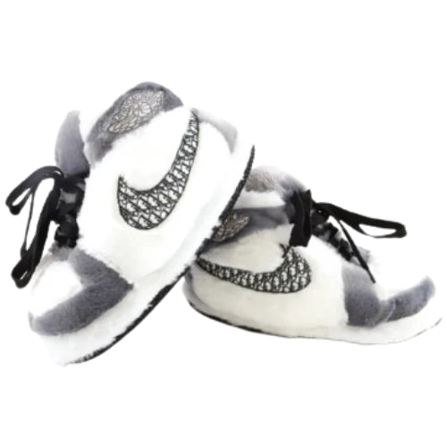 Unisex Sneaker-Style Plush Home Slippers – Royal Blue (One Size Fits 6–11)